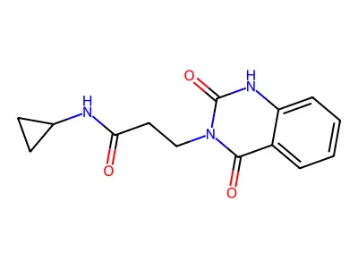 N-cyclopropyl-3-(2,4-dioxo-1,2-dihydroquinazolin-3(4H)-yl)propanamide structure