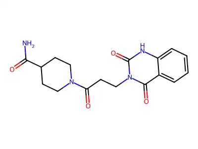 1-[3-(2,4-dioxo-1H-quinazolin-3-yl)propanoyl]piperidine-4-carboxamide structure