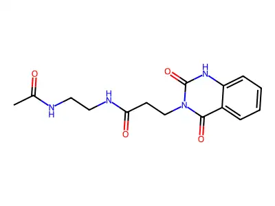 N-(2-acetamidoethyl)-3-(2,4-dioxo-1H-quinazolin-3-yl)propanamide structure
