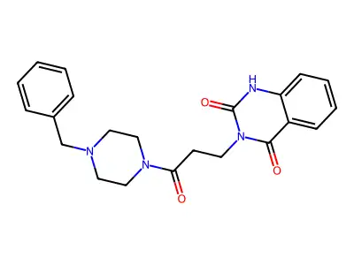 3-(3-(4-benzylpiperazin-1-yl)-3-oxopropyl)quinazoline-2,4(1H,3H)-dione structure