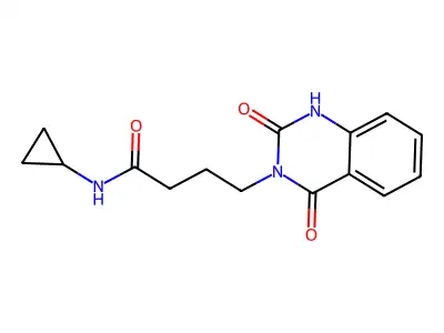 N-cyclopropyl-4-(2,4-dioxo-1H-quinazolin-3-yl)butanamide structure