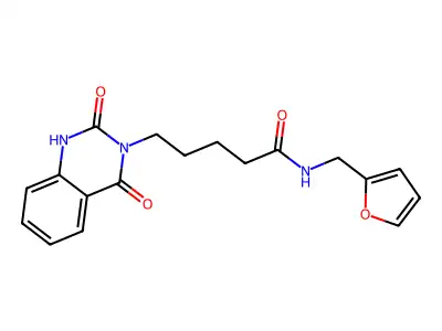 5-(2,4-dioxo-1H-quinazolin-3-yl)-N-(furan-2-ylmethyl)pentanamide structure