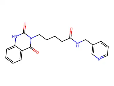 5-(2,4-dioxo-1H-quinazolin-3-yl)-N-(pyridin-3-ylmethyl)pentanamide structure