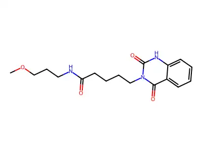 5-(2,4-dioxo-1H-quinazolin-3-yl)-N-(3-methoxypropyl)pentanamide structure