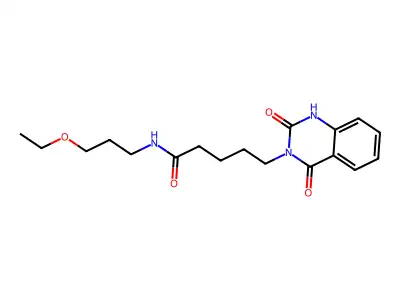 5-(2,4-dioxo-1H-quinazolin-3-yl)-N-(3-ethoxypropyl)pentanamide structure