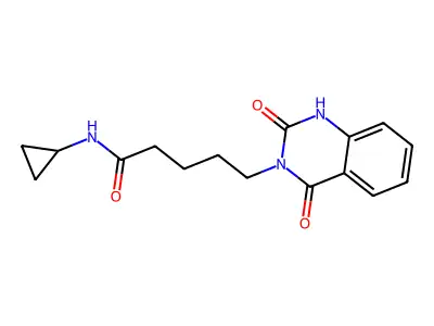 N-cyclopropyl-5-(2,4-dioxo-1H-quinazolin-3-yl)pentanamide structure