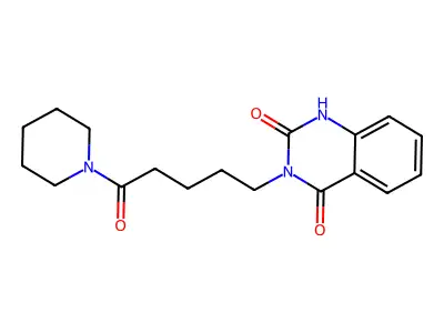 3-(5-oxo-5-(piperidin-1-yl)pentyl)quinazoline-2,4(1H,3H)-dione structure