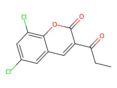 6,8-dichloro-3-propionyl-2H-chromen-2-one structure