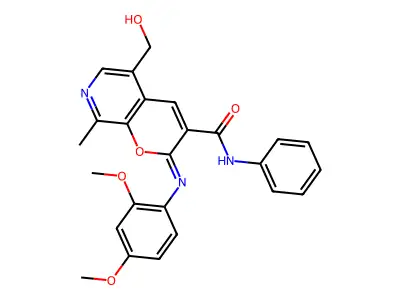(2Z)-2-[(2,4-dimethoxyphenyl)imino]-5-(hydroxymethyl)-8-methyl-N-phenyl-2H-pyrano[2,3-c]pyridine-3-carboxamide structure
