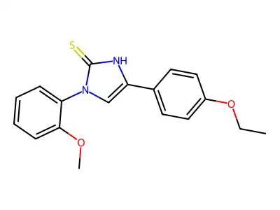 5-(4-ethoxyphenyl)-3-(2-methoxyphenyl)-1H-imidazole-2-thione structure