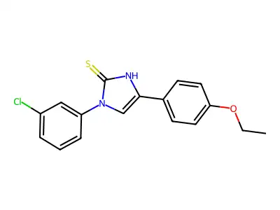 3-(3-chlorophenyl)-5-(4-ethoxyphenyl)-1H-imidazole-2-thione structure
