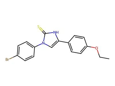 3-(4-bromophenyl)-5-(4-ethoxyphenyl)-1H-imidazole-2-thione structure