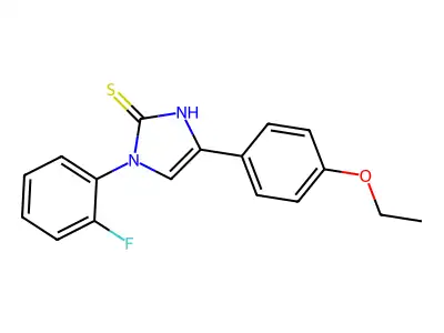 5-(4-ethoxyphenyl)-3-(2-fluorophenyl)-1H-imidazole-2-thione structure