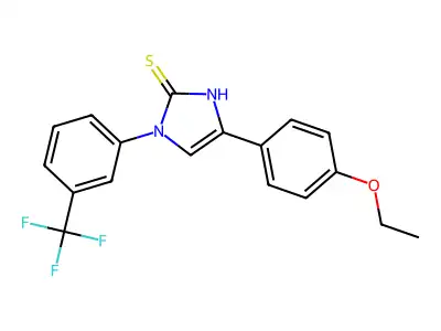 5-(4-ethoxyphenyl)-3-[3-(trifluoromethyl)phenyl]-1H-imidazole-2-thione structure