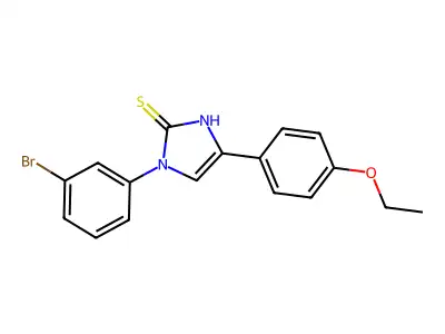 3-(3-bromophenyl)-5-(4-ethoxyphenyl)-1H-imidazole-2-thione structure