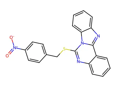 6-[(4-Nitrophenyl)methylsulfanyl]benzimidazolo[1,2-c]quinazoline structure