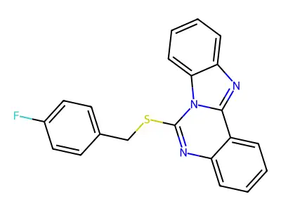 6-[(4-Fluorophenyl)methylsulfanyl]benzimidazolo[1,2-c]quinazoline structure