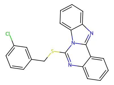 6-[(3-Chlorophenyl)methylsulfanyl]benzimidazolo[1,2-c]quinazoline structure