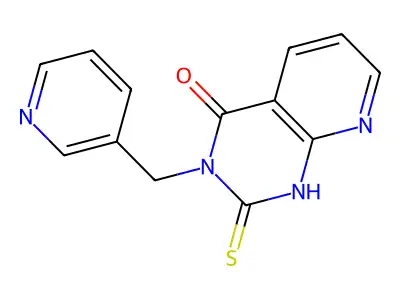 3-(pyridin-3-ylmethyl)-2-sulfanylidene-1H-pyrido[2,3-d]pyrimidin-4-one structure