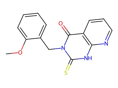 3-[(2-methoxyphenyl)methyl]-2-sulfanylidene-1H-pyrido[2,3-d]pyrimidin-4-one structure