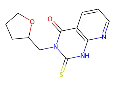 2-mercapto-3-(tetrahydrofuran-2-ylmethyl)pyrido[2,3-d]pyrimidin-4(3H)-one structure
