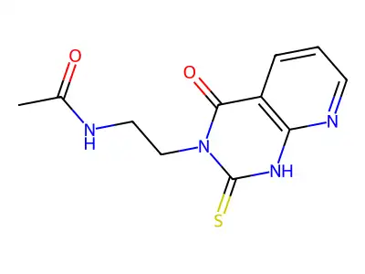 N-[2-(4-oxo-2-sulfanylidene-1H-pyrido[2,3-d]pyrimidin-3-yl)ethyl]acetamide structure