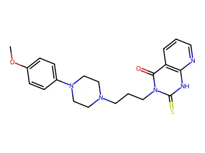 3-[3-[4-(4-methoxyphenyl)-1-piperazinyl]propyl]-2-sulfanylidene-1H-pyrido[2,3-d]pyrimidin-4-one structure