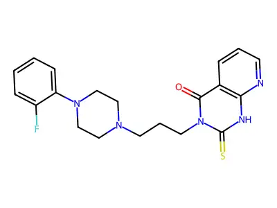 3-[3-[4-(2-fluorophenyl)piperazin-1-yl]propyl]-2-sulfanylidene-1H-pyrido[2,3-d]pyrimidin-4-one structure
