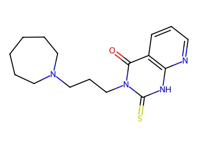 3-[3-(azepan-1-yl)propyl]-2-sulfanylidene-1H-pyrido[2,3-d]pyrimidin-4-one structure