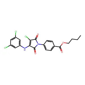 Butyl 4-[3-chloro-4-[(3,5-dichlorophenyl)amino]-2,5-dioxo-pyrrol-1-yl]benzoate structure