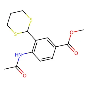 Methyl 4-acetamido-3-(1,3-dithian-2-yl)benzoate structure