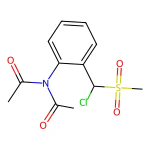 N-Acetyl-N-{2-[chloro(methanesulfonyl)methyl]phenyl}acetamide structure