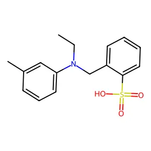 Benzenesulfonic acid, 2-[[ethyl(3-methylphenyl)amino]methyl]- structure