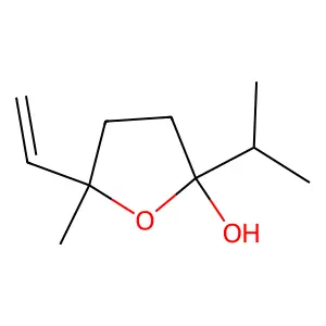 2-Furanol, 5-ethenyltetrahydro-5-methyl-2-(1-methylethyl)- structure