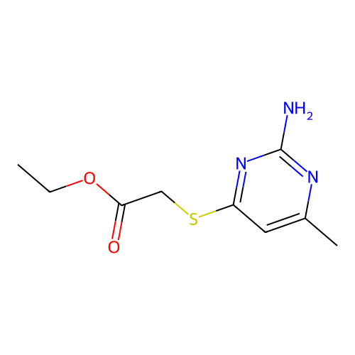 Ethyl [(2-amino-6-methyl-4-pyrimidinyl)thio]acetate structure