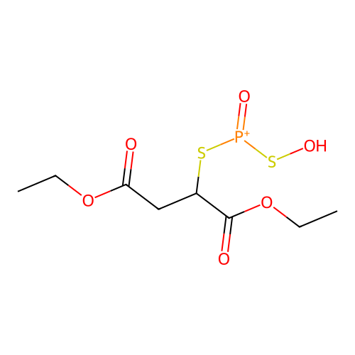 Butanedioic acid, ((hydroxymercaptophosphinyl)thio)-, diethyl ester structure