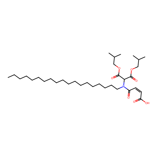 1,4-Diisobutyl hydrogen (Z)-N-(3-carboxylatoacryloyl)-N-octadecyl-L-aspartate structure