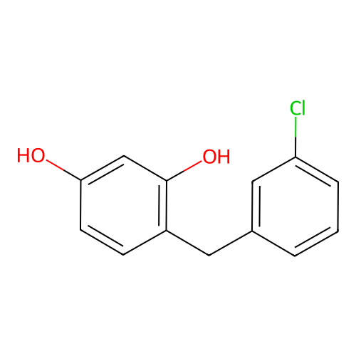4-(3-Chlorobenzyl)benzene-1,3-diol structure