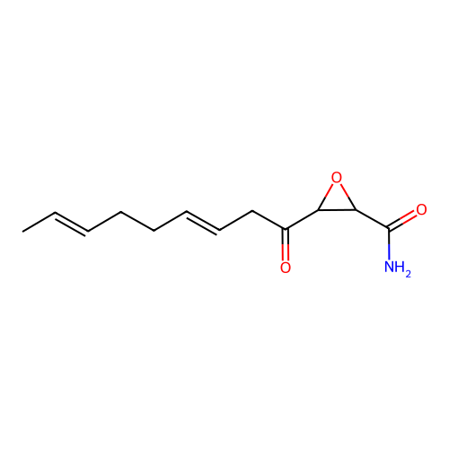 3-[(3E,7E)-nona-3,7-dienoyl]oxirane-2-carboxamide structure