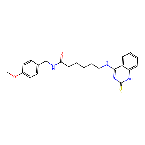 N-[(4-methoxyphenyl)methyl]-6-[(2-sulfanylidene-1H-quinazolin-4-yl)amino]hexanamide structure