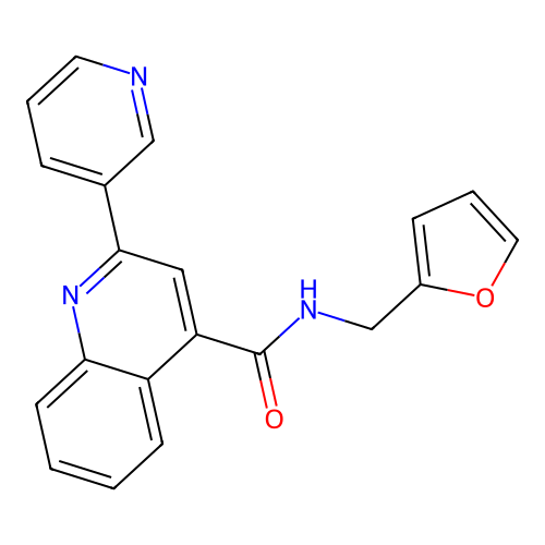 N-(2-furylmethyl)-2-pyridin-3-ylquinoline-4-carboxamide structure