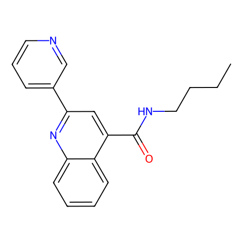 N-butyl-2-(pyridin-3-yl)quinoline-4-carboxamide structure