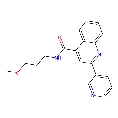 N-(3-methoxypropyl)-2-pyridin-3-ylquinoline-4-carboxamide structure