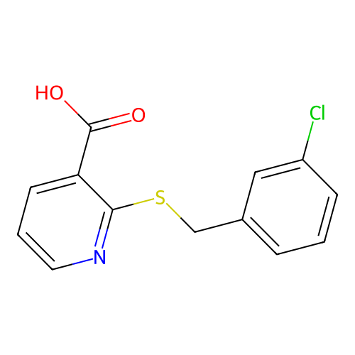 2-[(3-Chlorobenzyl)sulfanyl]pyridine-3-carboxylic acid structure