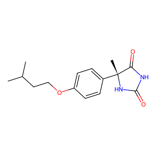 (5r)-5-Methyl-5-[4-(3-methylbutoxy)phenyl]imidazolidine-2,4-dione structure