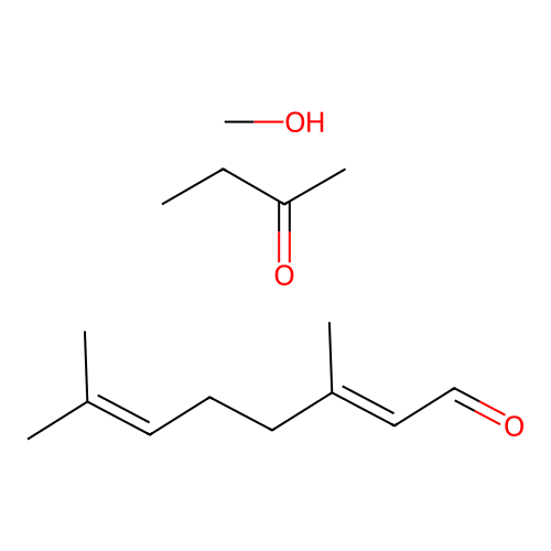 butan-2-one;(2E)-3,7-dimethylocta-2,6-dienal;methanol structure