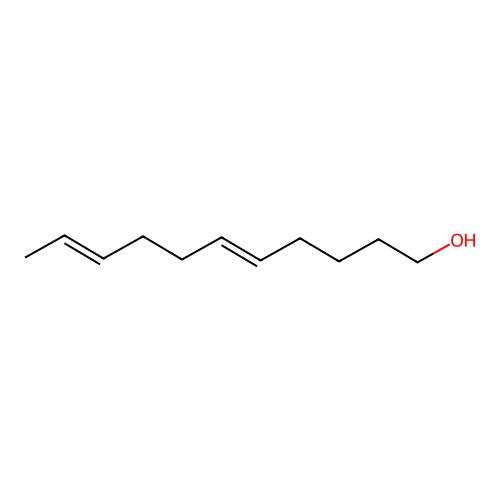 (5E,9E)-undeca-5,9-dien-1-ol structure