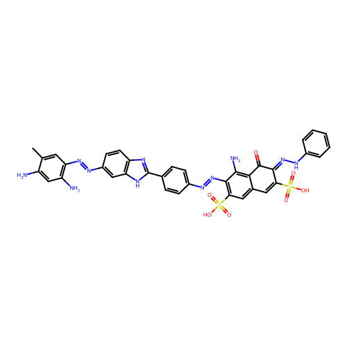 2,7-Naphthalenedisulfonic acid, 4-amino-3-[[4-[5-[(2,4-diamino-5-methylphenyl)azo]-1H-benzimidazol-2-yl]phenyl]azo]-5-hydroxy-6-(phenylazo)- structure