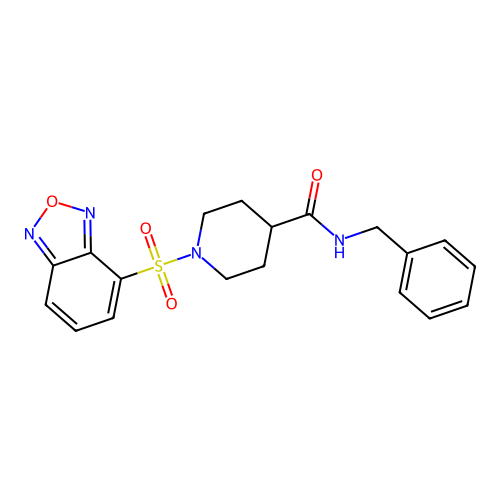 1-(2,1,3-benzoxadiazol-4-ylsulfonyl)-N-benzylpiperidine-4-carboxamide structure