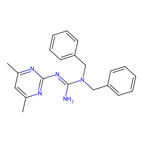 1,1-Dibenzyl-2-(4,6-dimethylpyrimidin-2-yl)guanidine structure
